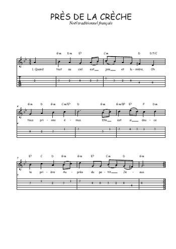 Téléchargez la tablature de la musique Traditionnel-Pres-de-la-creche en PDF