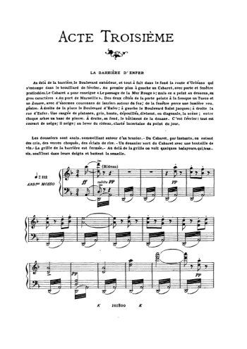 La Bohème, Acte III Partition gratuite