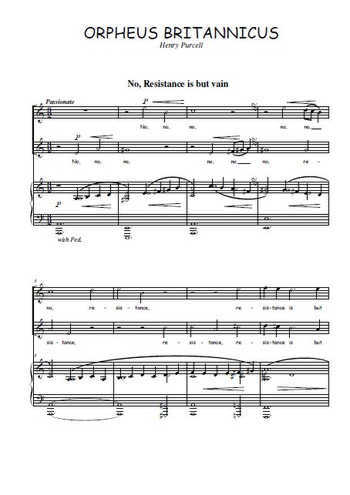 Téléchargez l'arrangement de la partition de Henry-Purcell-No-Resistance-is-but-vain en PDF pour Chant et piano