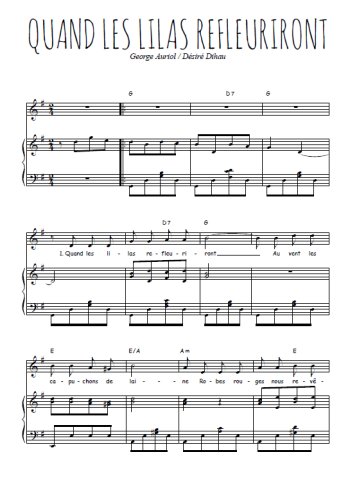 Téléchargez l'arrangement de la partition de quand-les-lilas-refleuriront en PDF pour Chant et piano