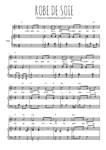 Téléchargez l'arrangement de la partition de Traditionnel-Robe-de-soie en PDF pour Chant et piano