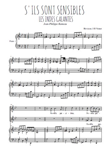 Téléchargez l'arrangement de la partition de La danse des Sauvages en PDF pour deux voix égales et piano