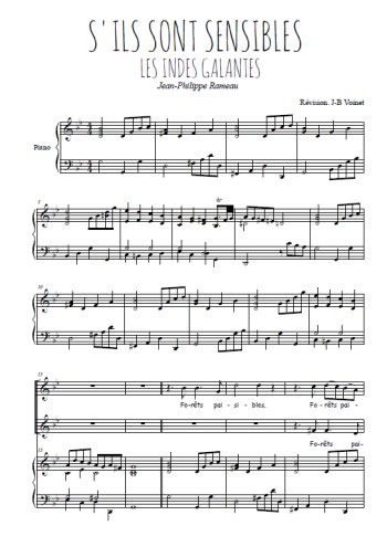 Téléchargez l'arrangement de la partition de La danse des Sauvages en PDF pour trois voix de femmes et piano