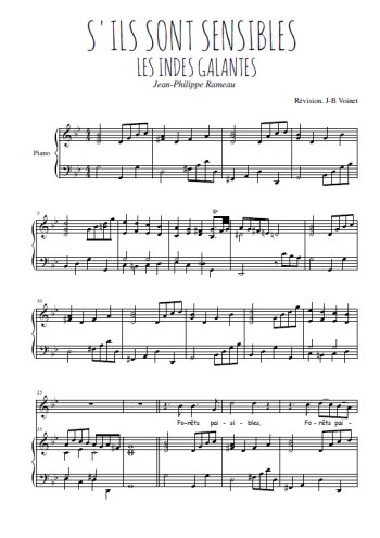 Téléchargez l'arrangement de la partition de jean-philippe-rameau-la-danse-des-sauvages en PDF pour Chant et piano