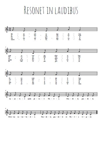 Resonet in laudibus Partition gratuite