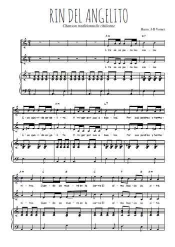 Téléchargez l'arrangement de la partition de Rin del angelito en PDF pour deux voix égales et piano