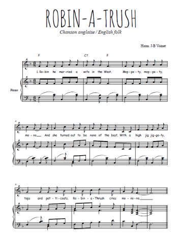 Téléchargez l'arrangement de la partition de robin-a-trush en PDF pour Chant et piano