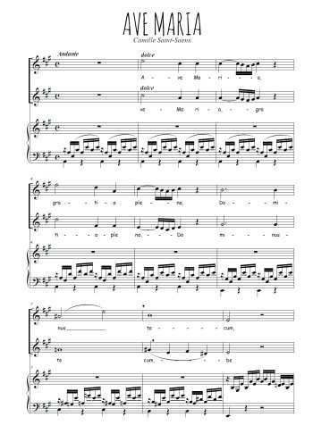Téléchargez l'arrangement de la partition de Ave Maria en PDF pour deux voix égales et piano