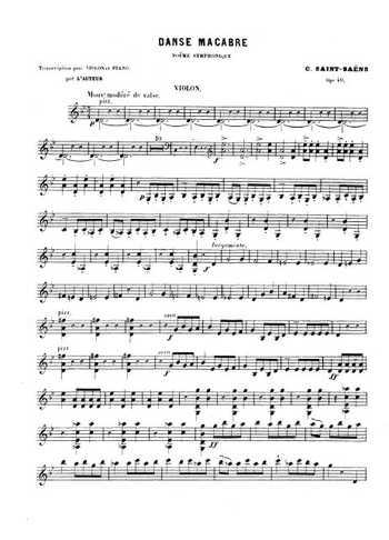 Danse macabre pour violon et piano Partition gratuite