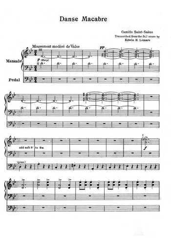 Danse macabre pour orgue Partition gratuite