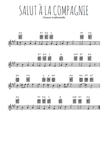 Téléchargez l'arrangement de la partition en Sib de la musique Salut à la compagnie en PDF