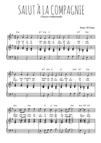 Téléchargez l'arrangement de la partition de salut-a-la-compagnie en PDF pour Chant et piano