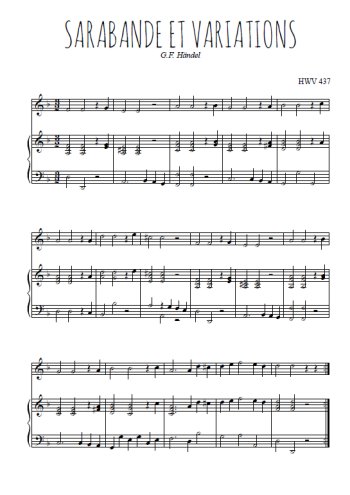 Téléchargez l'arrangement de la partition de handel-sarabande-hwv437 en PDF pour Mélodie et piano