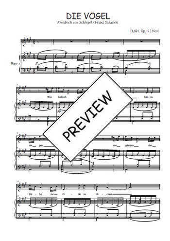 Téléchargez l'arrangement de la partition de schubert-die-vogel en PDF pour Chant et piano
