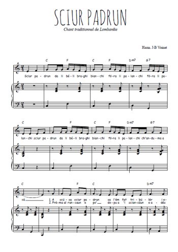 Téléchargez l'arrangement de la partition de chant-italien-sciur-padrum en PDF pour Chant et piano