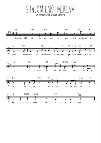 Shalow lakh Miriam Partition gratuite