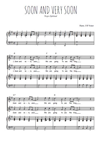 Téléchargez l'arrangement de la partition de Soon and very soon en PDF pour deux voix égales et piano