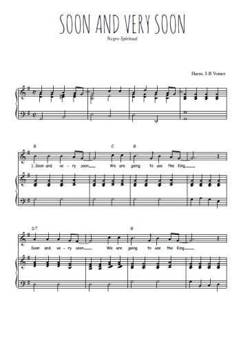 Téléchargez l'arrangement de la partition de spiritual-soon-and-very-soon en PDF pour Chant et piano
