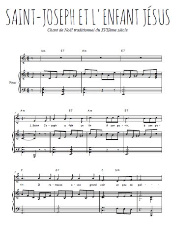 Téléchargez l'arrangement de la partition de noel-joseph-et-l-enfant-jesus en PDF pour Chant et piano