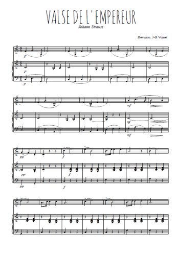 Téléchargez l'arrangement de la partition de strauss-valse-de-l-empereur-op437 en PDF pour Chant et piano
