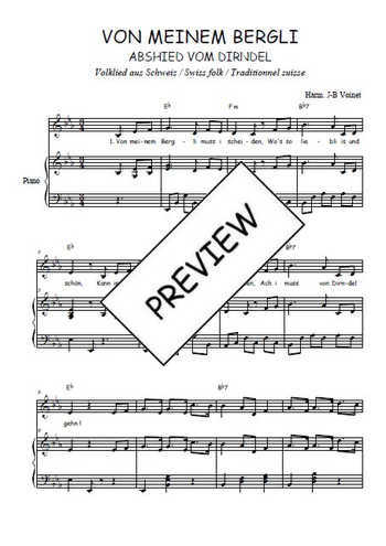 Téléchargez l'arrangement de la partition de suisse-von-meinem-bergli en PDF pour Chant et piano