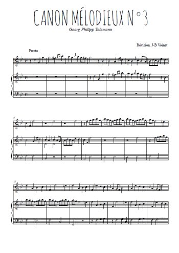 Téléchargez l'arrangement de la partition de telemann-canon-melodieux-3 en PDF pour Mélodie et piano