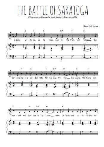 Téléchargez l'arrangement de la partition de the-battle-of-saratoga en PDF pour Chant et piano