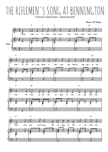 Téléchargez l'arrangement de la partition de the-riflemen-s-song-at-bennington en PDF pour Chant et piano
