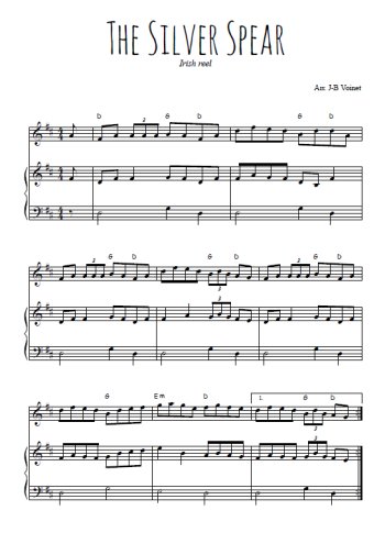 Téléchargez l'arrangement de la partition de irlande-the-silver-spear en PDF pour Mélodie et piano