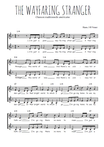 Téléchargez l'arrangement de la partition de The Wayfaring Stranger en PDF à deux voix