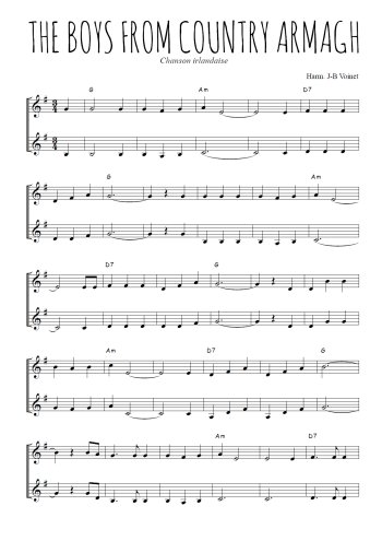 Téléchargez l'arrangement de la partition de The boys from county Armagh en PDF à deux voix
