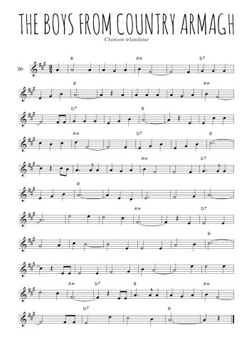 Téléchargez l'arrangement de la partition en Sib de la musique The boys from county Armagh en PDF