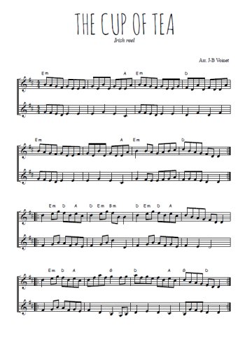 Téléchargez l'arrangement de la partition de The cup of tea en PDF à deux voix