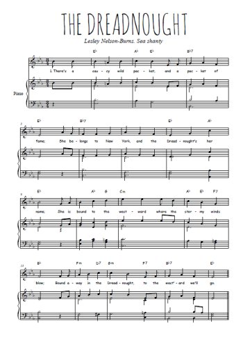 Téléchargez l'arrangement de la partition de chant-de-marin-the-dreadnought en PDF pour Chant et piano