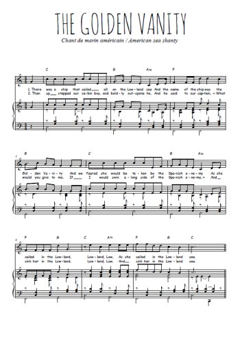 Téléchargez l'arrangement de la partition de usa-the-golden-vanity en PDF pour Chant et piano