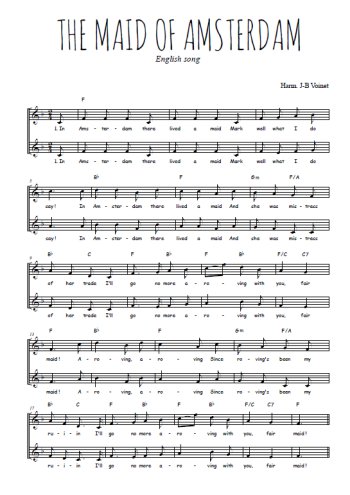 Téléchargez l'arrangement de la partition de The maid of Amsterdam en PDF à deux voix