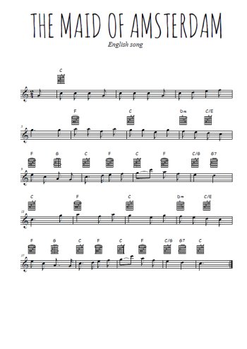 Téléchargez la partition de la musique The maid of Amsterdam en PDF, pour flûte traversière