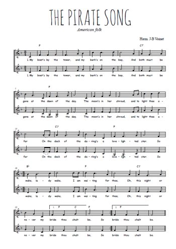 Téléchargez l'arrangement de la partition de The pirate song en PDF à deux voix