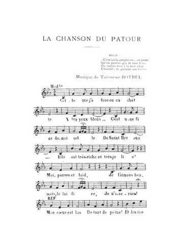 La chanson du patour Partition gratuite