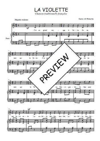 Téléchargez l'arrangement de la partition de la-violette en PDF pour Chant et piano
