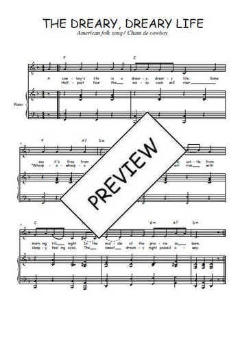 Téléchargez l'arrangement de la partition de Traditionnel-The-Dreary-dreary-life en PDF pour Chant et piano
