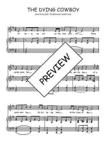 Téléchargez l'arrangement de la partition de Traditionnel-The-Dying-Cowboy en PDF pour Chant et piano