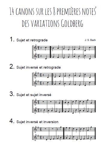 Variations Goldberg - Canons 1 à 4 Partition gratuite