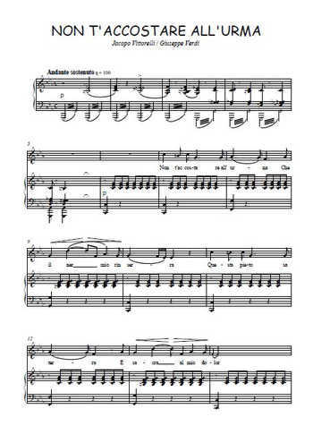 Téléchargez l'arrangement de la partition de Giuseppe-Verdi-Non-t-accostare-all-urna en PDF pour Chant et piano