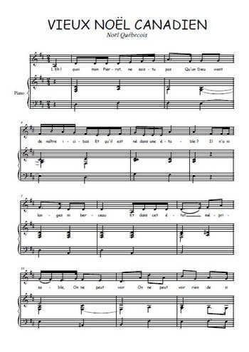 Téléchargez l'arrangement de la partition de vieux-noel-canadien en PDF pour Chant et piano