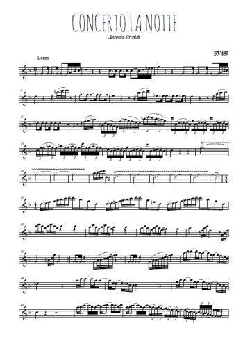 Téléchargez la partition de la musique Concerto La notte en PDF, pour flûte traversière