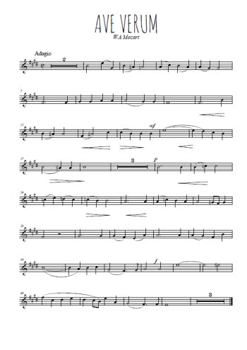 Téléchargez l'arrangement de la partition en Sib de la musique Ave Verum en PDF