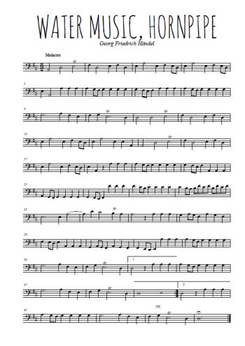 Téléchargez la partition de Water music, Hornpipe en clef de fa
