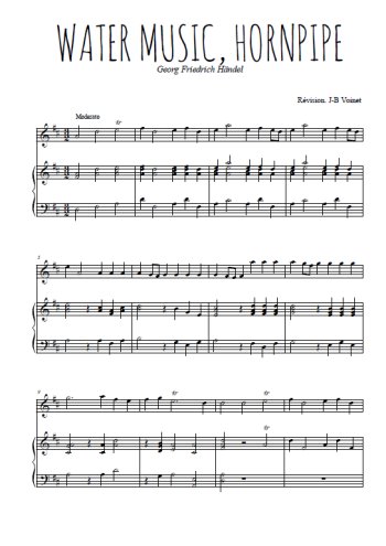 Téléchargez l'arrangement de la partition de handel-water-music-hornpipe en PDF pour Mélodie et piano