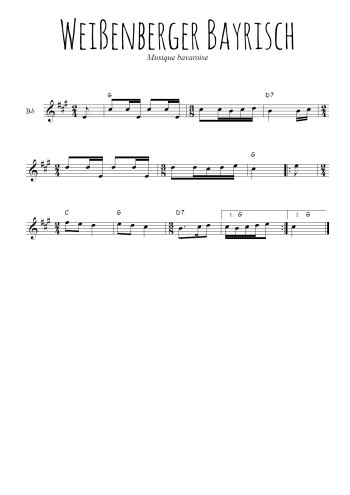 Téléchargez l'arrangement de la partition en Sib de la musique Weissenberger Bayrisch en PDF